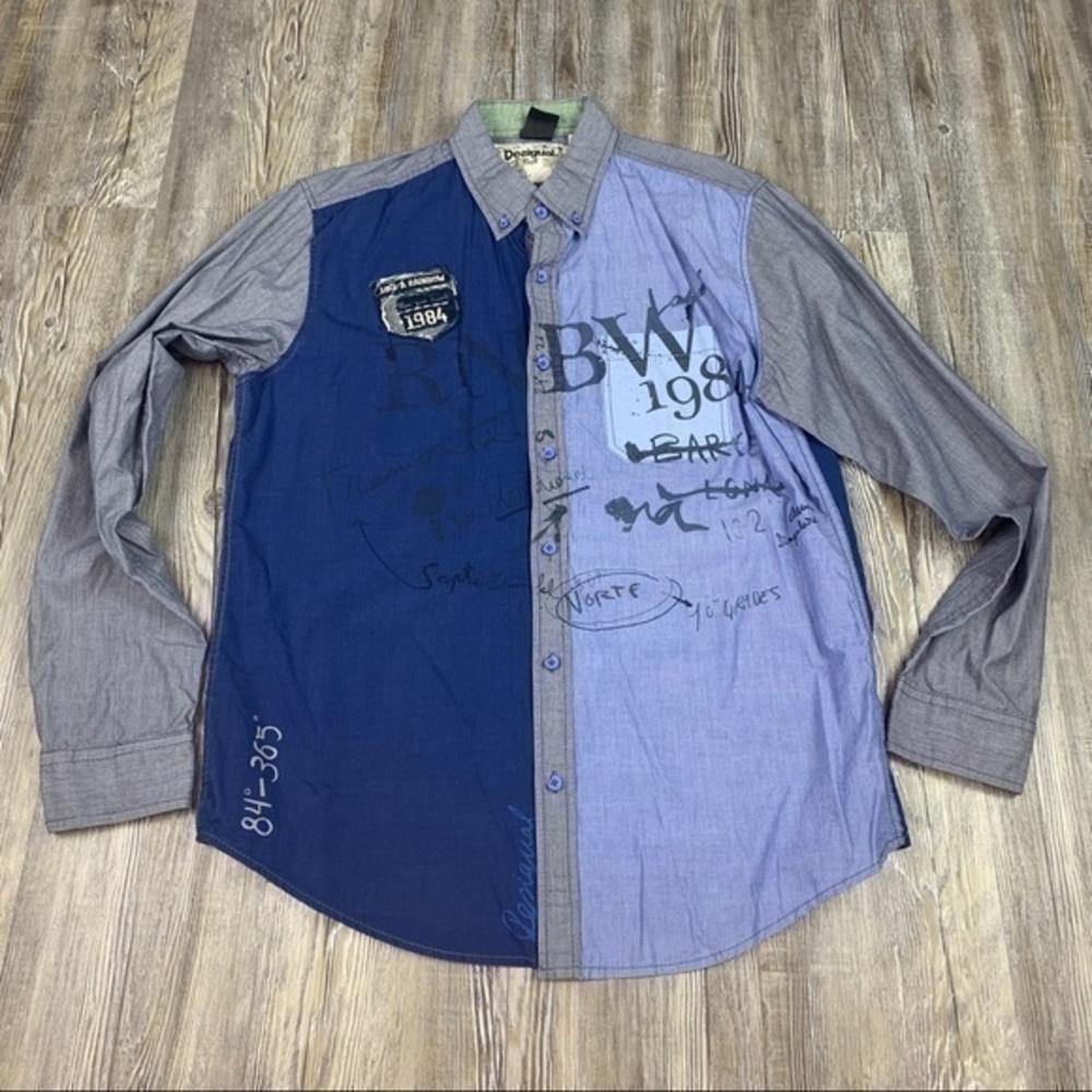Desigual Blue 1984 Long Sleeve Button Down Shirt